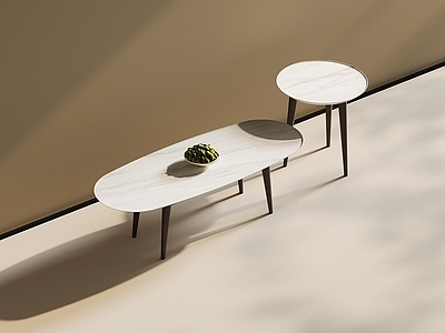 现代意式几类组合 大理石茶几 圆几