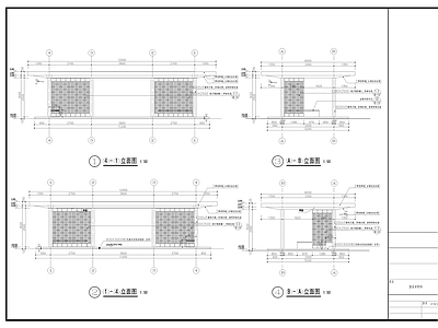 新中式中式亭子 格栅铝板玻璃顶亭 居住区方亭四角亭 施工图