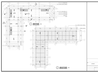 新中式中式廊架 L型木质格栅廊架 施工图