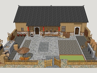 新中式乡村庭院 榨油工坊 非遗手工坊 乡村民俗小院 茶油手工坊 乡村民房