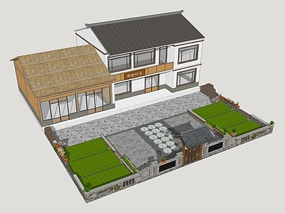 新中式乡村庭院 乡村民宿 乡村民居小院 乡村民房 民俗庭院设计 乡土小院