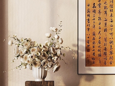 现代花瓶 陶瓷花瓶 宋式花瓶 鲜花摆件 花艺花卉 装饰画