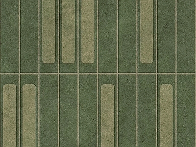 复古侘寂文化砖 绿色长条陶土砖