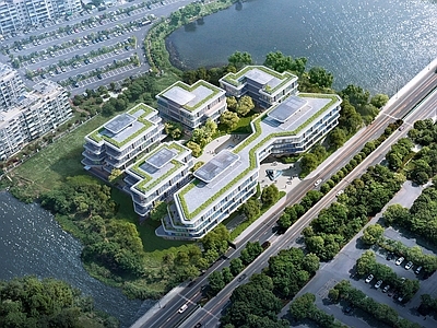 现代科研办公楼 多层办公楼 企业研发楼