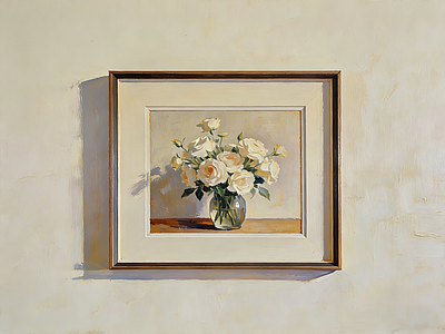 现代装饰画 油画 花