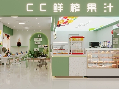 现代轻奢奶茶店 奶茶店 饮品店 果汁店 甜品店 绿色清新奶茶店