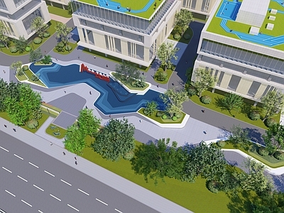 现代简约商业综合体景观 商业综合体景观