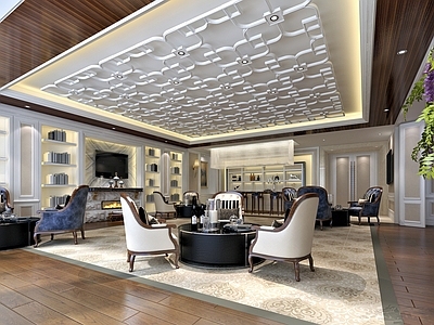 法式欧式其他商业空间 会所 洽谈区