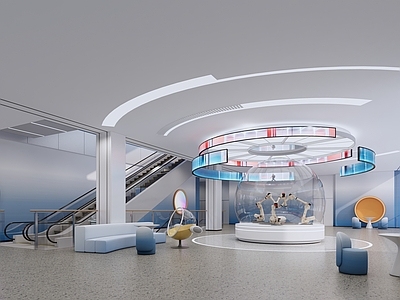 现代其他文化空间 科技展馆公区 科技感公区 公区走廊