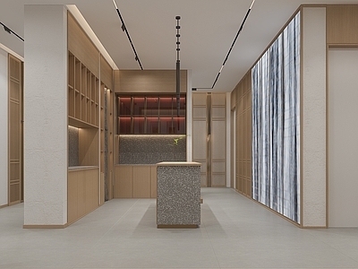 原木其他商业空间 休闲水吧区过道