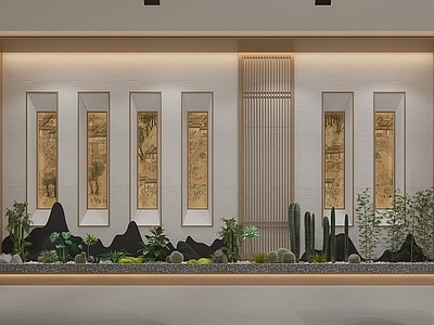 原木其他商业空间 过道植物景观造型