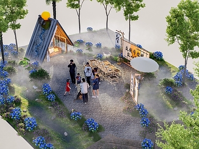 新中式法式其他景观小建筑 美陈秋千 装饰叠水 网红坐凳 打卡秋千 小院美陈