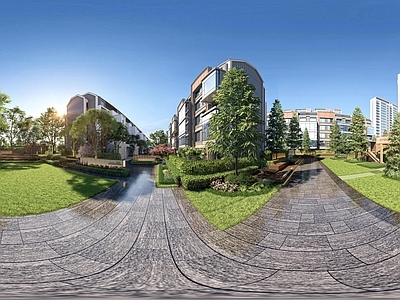 简约现代小区HDR hdr 洋房社区 花园景观