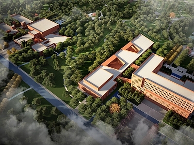 现代新中式其他公共建筑 中学建筑 教育景观 市政广场
