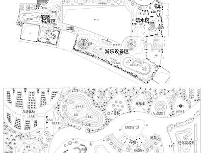现代儿童乐园 儿童乐园平面图 户外游乐场 施工图
