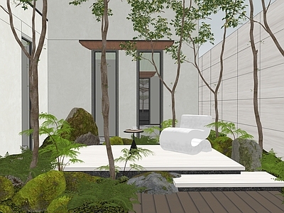 现代禅意屋顶花园 现代新中式 自然禅意