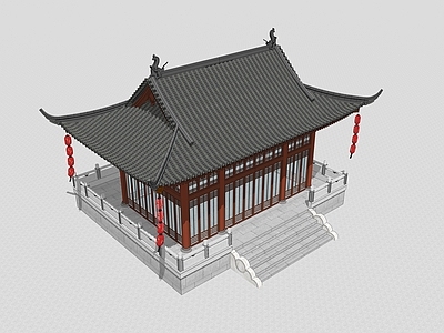 中式新中式古建筑 歇山顶 寺庙 宫殿 木结构 构造