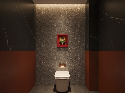 现代复古卫生间 卫生间摆件 卫生间 马桶