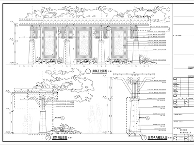 廊架 东南亚风格木廊架 东南亚单悬臂廊架 云南傣式廊架 泰式风格廊架 施工图