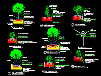 现代新中式综合植物图库 绿化设计说明 施工图