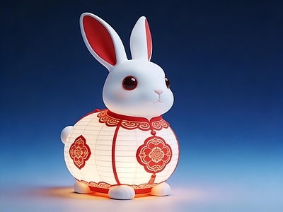现代新中式景观灯 景观灯 花灯 兔子灯 AIGC 美陈