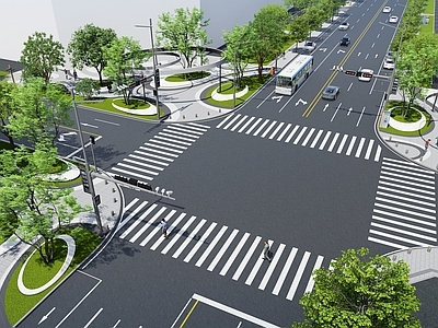 现代交通枢纽景观 形象街角标识 街道景观 街角广场景观