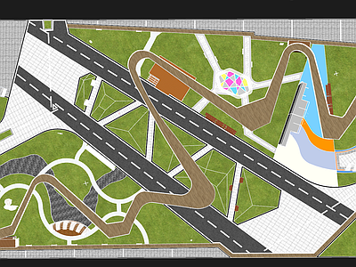 现代口袋公园 口袋公园 景观公园 木栈道 微地形 体育公园