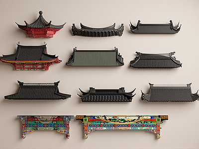 新中式屋檐 新中式屋檐 古建屋顶 飞檐 瓦片 屋脊