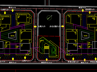 现代简约商业综合体 商业综合体 康养 概念方案总图 屋顶花园 施工图