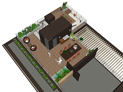 现代屋顶花园 屋面花园 庭院 露台阳台 平台景观