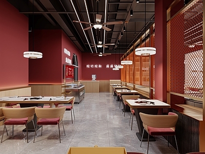 现代火锅店 工业风 火锅店 餐饮