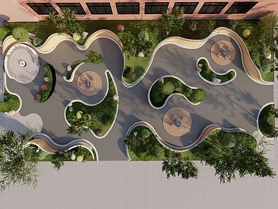 现代教育校园景观 绿化改造学校园林