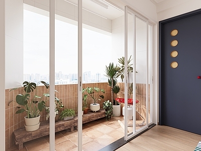 中古阳台 生活阳台 复古 绿植