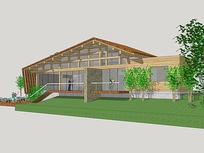 现代极简商场建筑 商业建筑 接待中心