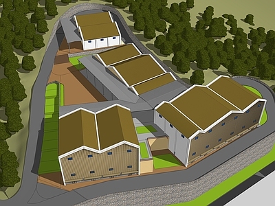 现代仓储建筑 山地建筑 厂库 厂房
