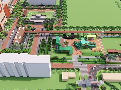 现代工业办公园区景观 工业改造公园景观