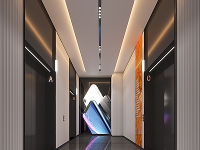 现代楼梯间 电梯间