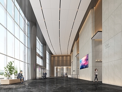 现代办公大厅 办公大堂