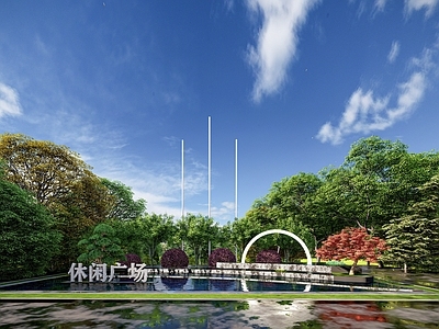 现代其他水景设施 跌水 叠水 广场水景 镜面水景