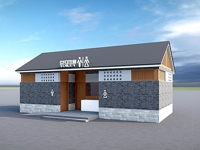 新中式现代小公建 公共厕所