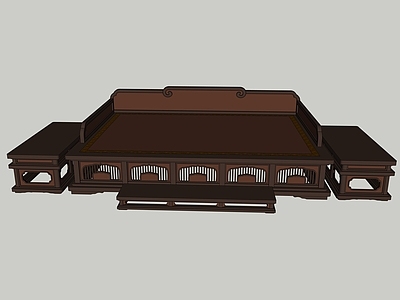 中式复古双人床 古代床 古代家具