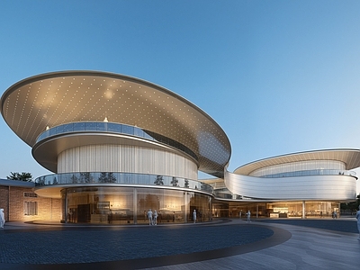现代简约售楼处建筑 售楼处 流线型售楼处 社区中心 社区小商业 展示中心