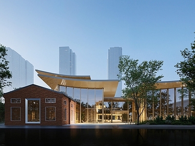 现代简约售楼处建筑 售楼处 社区中心 展示中心 社区商业 品牌展览馆