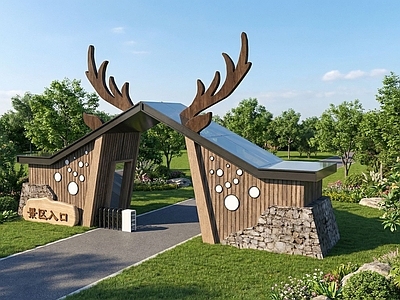 新中式简约其他景观小品 大门 景观大门 景观小品