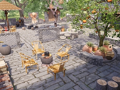 现代乡村庭院 乡村庭院 农家小院 民宿庭院 乡村景观