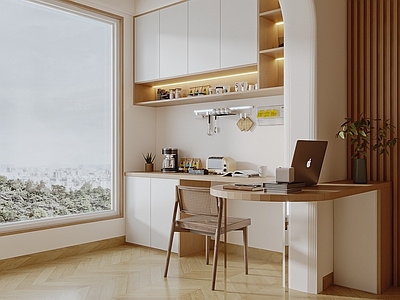 现代阳台 休闲阳台兼书房