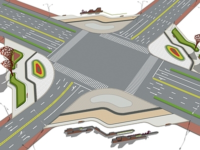 现代口袋公园 道路两侧场地设计
