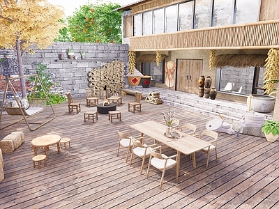 现代乡村庭院 乡村庭院 农家小院 民宿庭院 乡村院坝 乡村景观