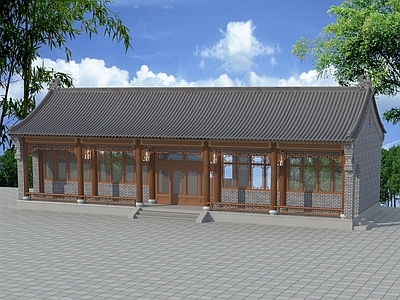 中式古建筑 中式古建厢房 中式仿古客房 中式寺庙厢房 中式别墅厢房 中式四合院厢房