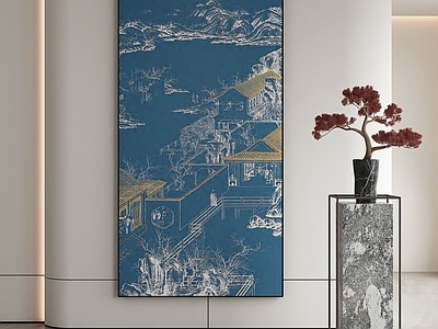 新中式侘寂挂画 油画 书房挂画 茶室挂画 客厅挂画 玄关挂画